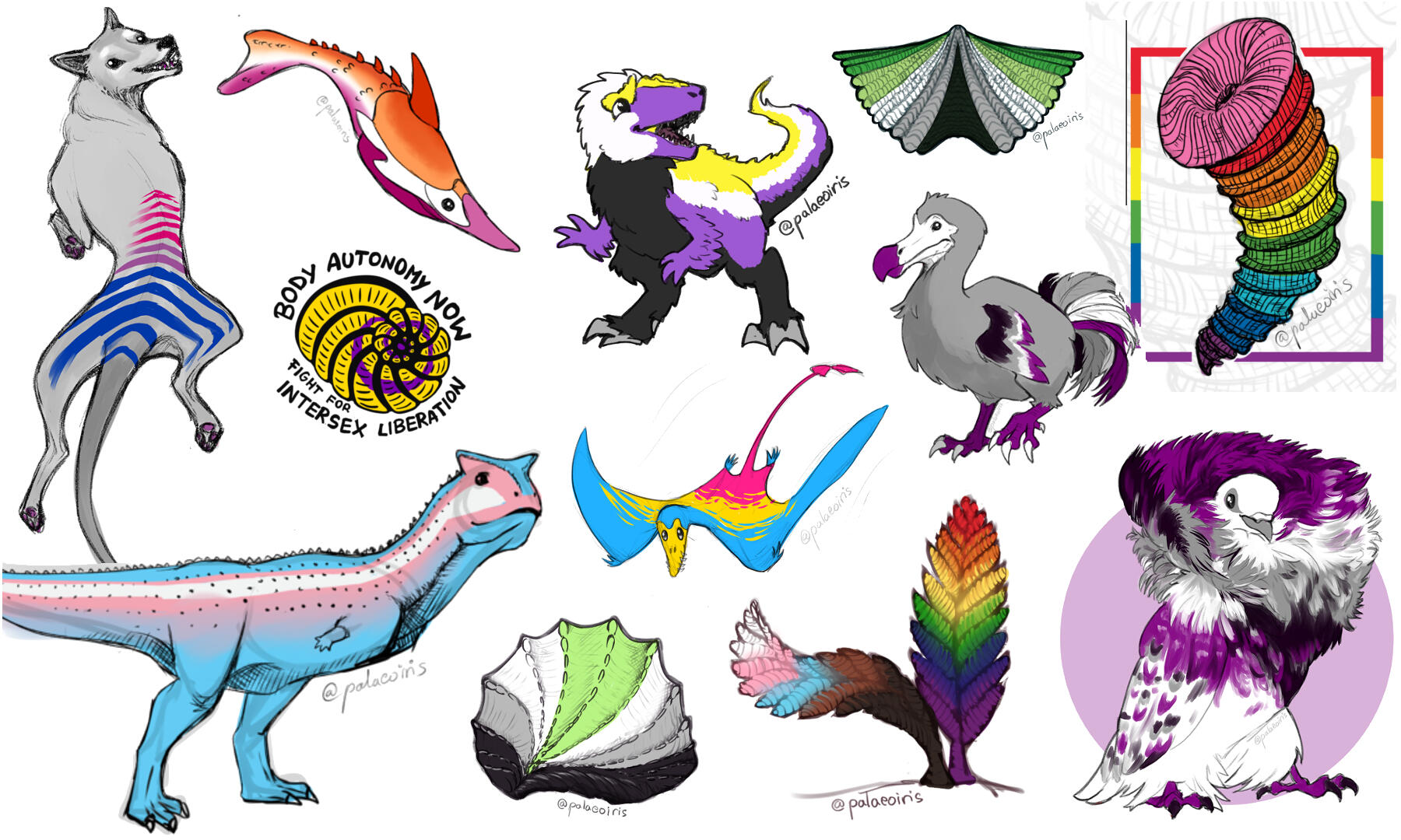 Pride paleontology drawings